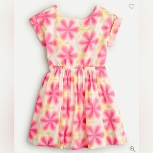 J.Crew Girls' bow-back dress kaleidoscope 8 crewcuts floral pink